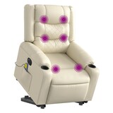 thumbnail of vidaXL Massagesessel mit Aufstehhilfe Elektrisch Creme Kunstleder