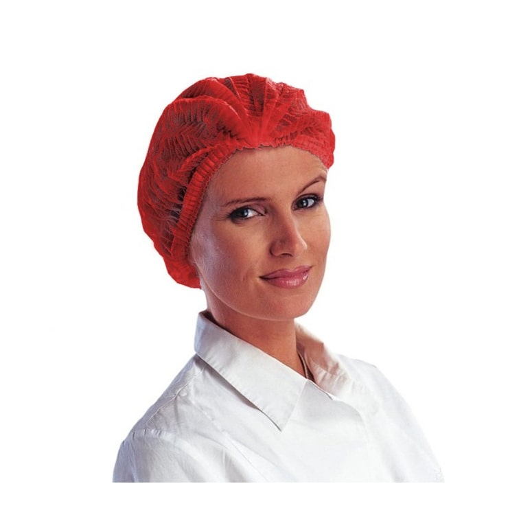 MONOUSO - Standardhaube aus Polypropylen Rot 2 elastichen Ø53cm (100 Stück)