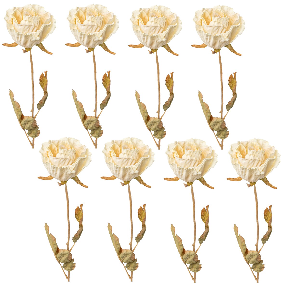 CREATIV green künstliche Pflanze Rose, 53cm, creme, 8er Set
