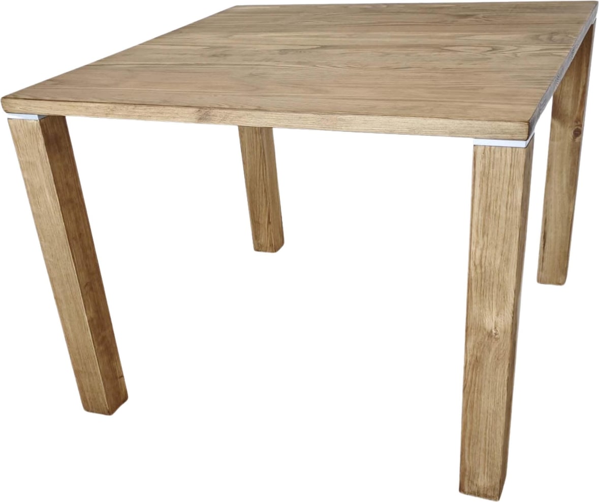 Ócrea Mesa cuadrada de madera maciza y perfil de aluminio- 80 x 80 Cm ...