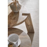 thumbnail of Design Couchtisch 2er Set Mango Massivholz Wohnzimmertisch Hell, Satztisch Holztisch Rund Beistelltisch, Tischset 2-teilig Kaffeetisch