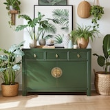 thumbnail of OPIUM OUTLET Asia Muebles Cómoda Aparador Armario nupcial 33083 verde cocodrilo Estilo rústico Asiático Chino Oriental. Completamente montado.