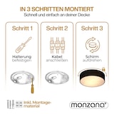 thumbnail of Monzana Deckenlampe Stoff 30 cm Schwarz 1-flammig E27 Deckenleuchte Wohnzimmer Schlafzimmer Stoffdeckenlampe