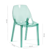 thumbnail of Set 2 Sedie in policarbonato trasparente, impilabili, monoblocco, resistenti, design moderno, ideale per cucina, bar, ristoranti - LUCE - Verde