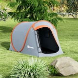 thumbnail of Outsunny tienda de campaña pop-up para 2-3 personas plegable impermeable con ventana puerta y bolsa de transporte para senderismo 245x148x105 cm gris