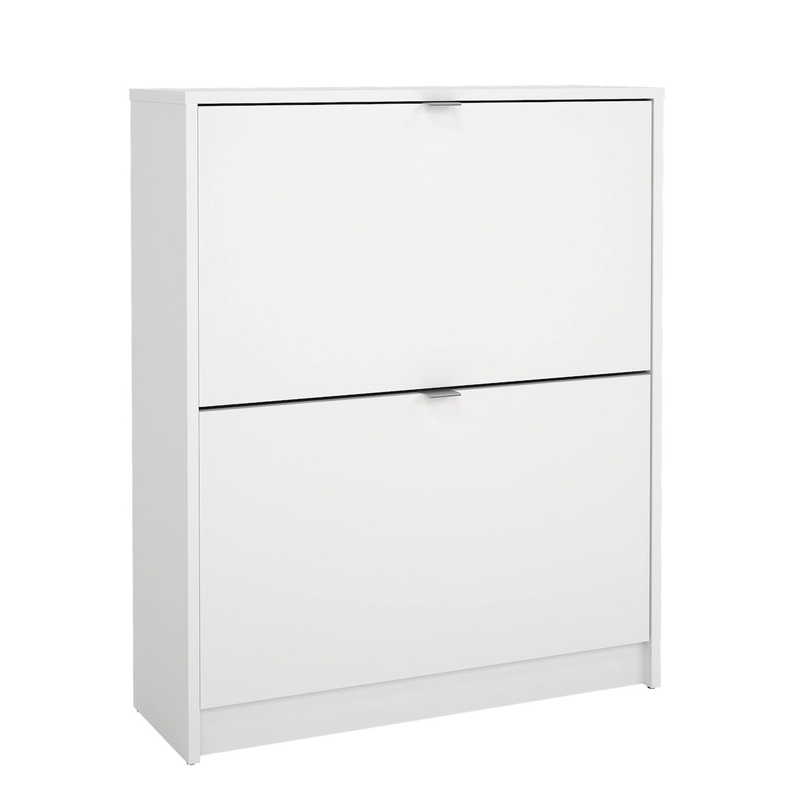 WellHome - Meuble à chaussures à abattants en bois avec 2 compartiments en coloris Blanc 71 x 25 x 86 cm - Adaja