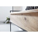 thumbnail of Sitzbank mit Stauraum 90x52x38 cm Mango Massivholz / Metall Flurbank Braun, Schuhbank mit Sitzfläche Klein, Schmale Garderobenbank mit