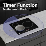 thumbnail of CIARRA Placa de inducción de 60 cm, placa de inducción integrada de 3 zonas con temporizador VM3BIH-A