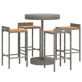 thumbnail of vidaXL 5-tlg. Gartenbar-Set Grau Poly Rattan & Massivholz Akazie