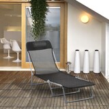 thumbnail of Outsunny Tumbona Plegable y Reclinable con Reposacabezas y Respaldo Ajustable Negro