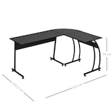 thumbnail of HOMCOM Mesa de Computadora de Forma L Estudio Gran Espacio 112,5x152x74cm Negro