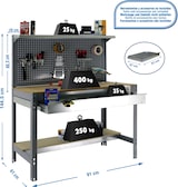 thumbnail of Banco da lavoro senza viti con ripiani in legno e cassetto Simonwork BT3 BOX. Colore grigio/legno 1445x910x610 mm