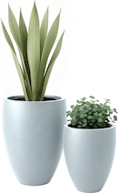 Vaso Per Piante Serie Sahara Basso Altezza 34 Cm, Colore: Bianco