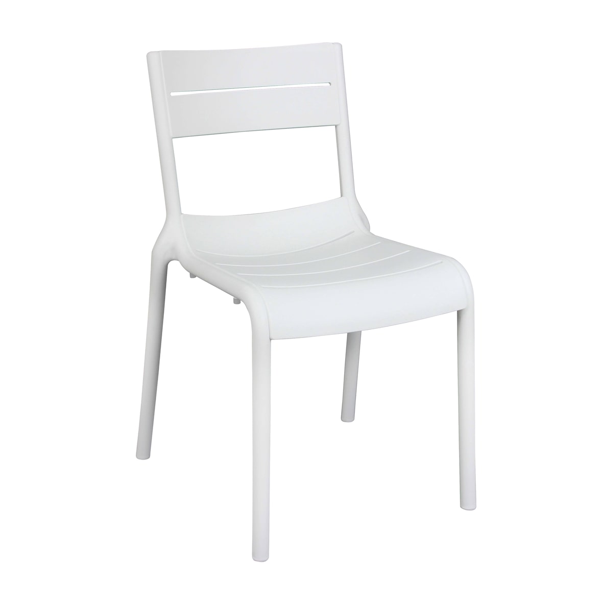 Chaise blanche de terrasse en plastique