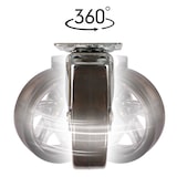 thumbnail of PRIOstahl Möbelrollen 2x Lenkrollen + 2x Bremsrollen Transparente Rollen 50mm