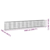thumbnail of vidaXL Gabione mit Deckel 1000x100x150 cm Verzinktes Eisen