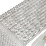 thumbnail of Wandschrank Hängeschrank 60x70x23 cm Weiß mit Glastüren und 3 Ebenen, Metallrahmen mit Flechtoptik, flexibel montierbar, modern