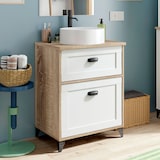 thumbnail of Briebe Mueble Baño 60cm Lavabo Sobre Encimera No Incluido, Armario Auxiliar Estilo Vintage 80x61x47cm, Eterna, Blanco