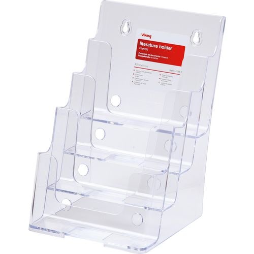 Viking Portrait Prospekthalter 4 stufig A5 Transparenter Kunststoff 165 x 254 x 159mm