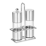 thumbnail of Relaxdays Gewürzstreuer, Gewürzmühle, 2er Set, Edelstahl Ständer, Salz & Pfeffer, Pfeffermühle Keramikmahlwerk, silber