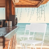 thumbnail of Relaxdays Barhocker klappbar, 2er Set, Rattan-Optik, Rückenlehne, HBT: 115 x 44 x 63 cm, Barstuhl, PE & Metall, weiß