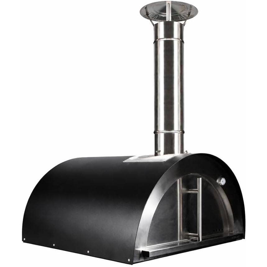 MF - Horno de leña exterior para pizzas y pan modelo Chef Junior negro para uso en jardín