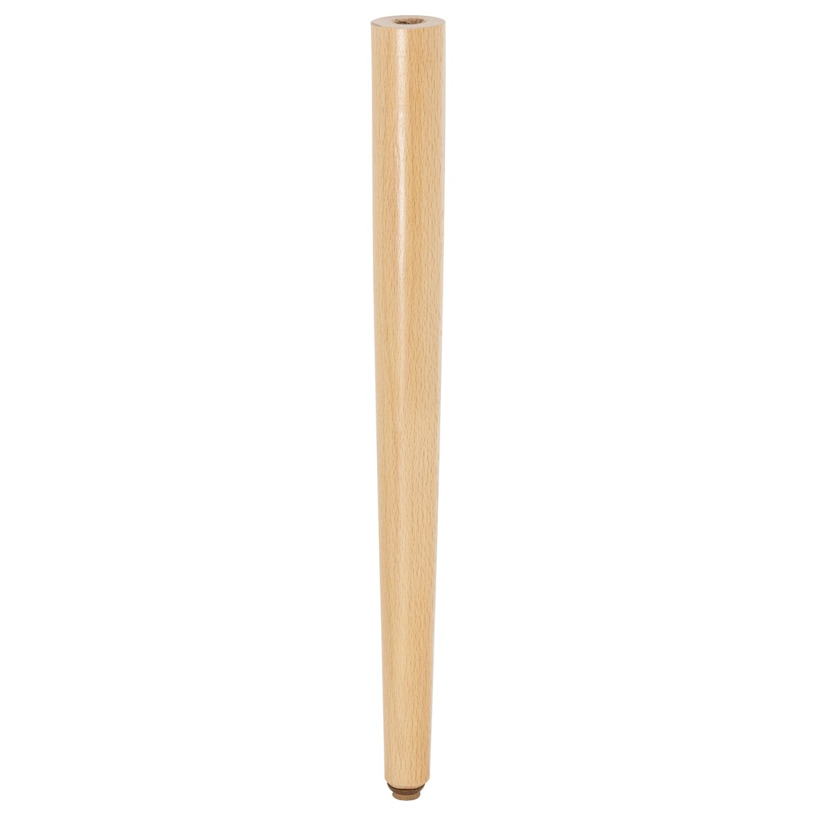 WAGNER Möbelbein BUCHE Holz konisch - Ø 35/25 x 410 mm, natur, QuickClick® Filzgleiter Ø 25 mm, Gewinde Ø 10 mm-12774001