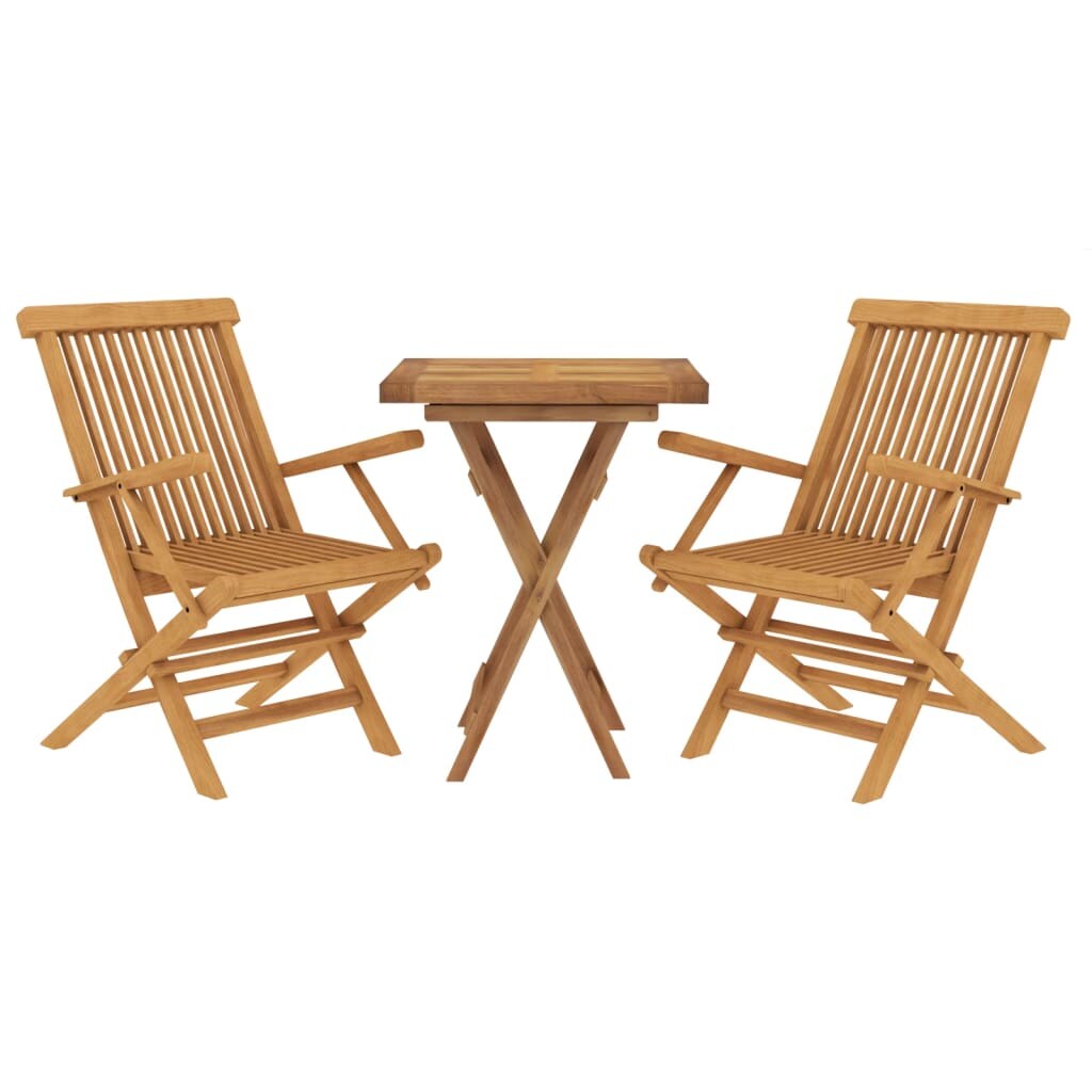 HELLOSHOP26 - Conjunto de jantar de jardim com 3 peças em madeira de teca maciça 02_0013603