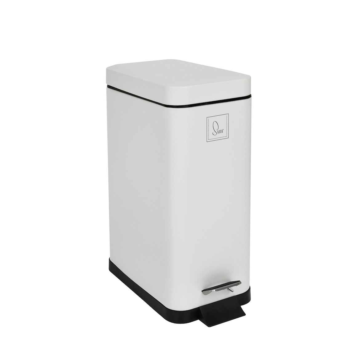 SVITA STM10 Mülleimer Treteimer Abfalleimer 10l inkl. Inneneimer Softclose-Deckel Weiß