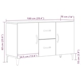 thumbnail of vidaXL Schwarzer Eichen-Sideboard - 100 x 36 x 60 cm - Aus Engineered Wood hergestellt