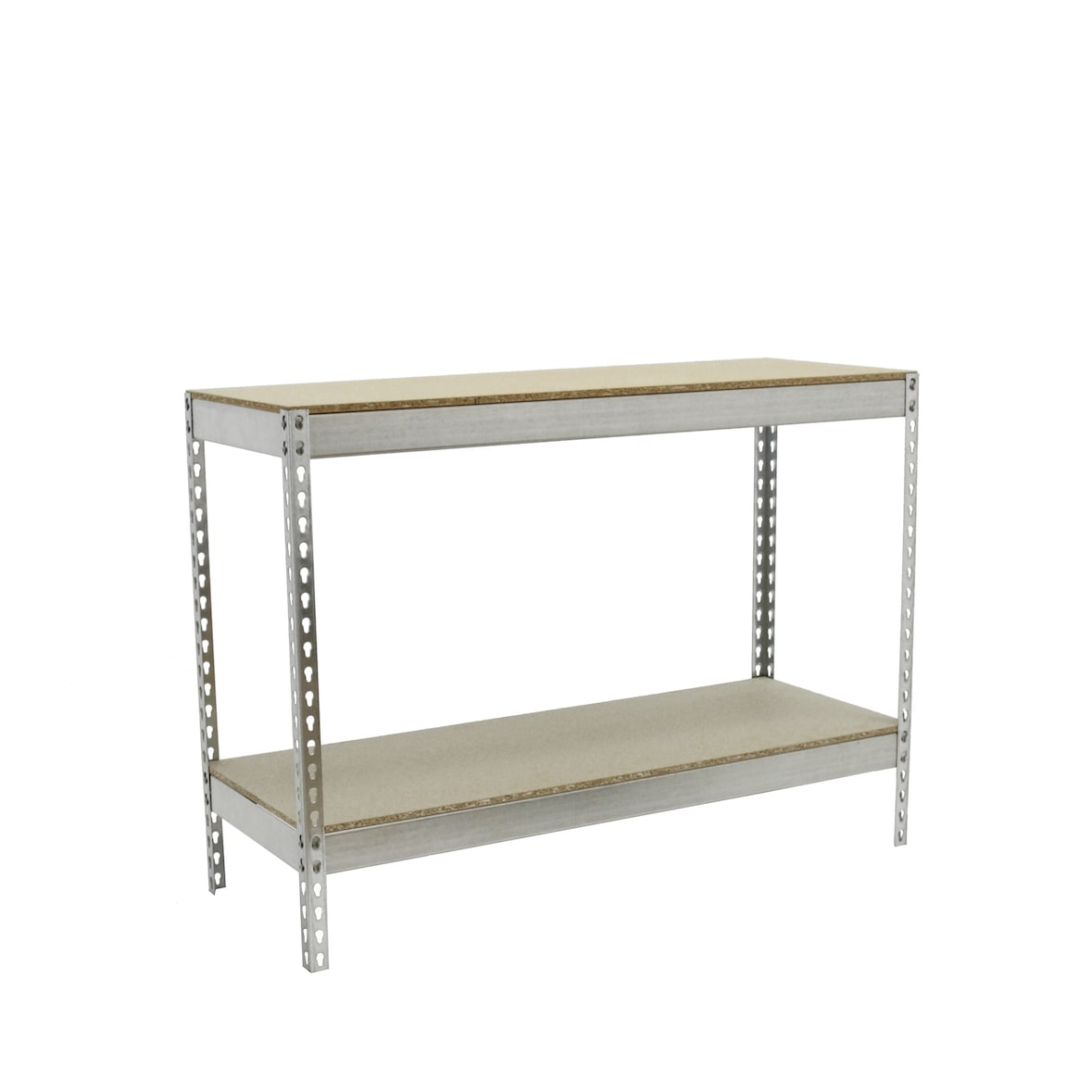 SimonRack Industrieregal, 900x1500x600 mm, 400 kg am Biegepunkt, 2 Holzböden, Garagenregal, Verzinkt/Holz- Ecoforte