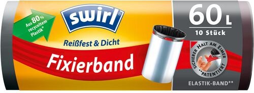 Swirl Müllbeutel 60 L  Schwarz 10 Stück