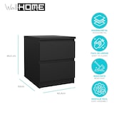 thumbnail of WellHome - Mesita de Noche con 2 Cajones en color Negro Mate 41 x 50 x 50 cm - Sil Black