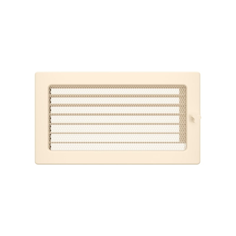 Haardventilatierooster 17x30 crème met rolluiken