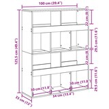 thumbnail of vidaXL Raumteiler Schwarz 100x33x125,5 cm Holzwerkstoff