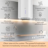 thumbnail of Klarstein Beretta Inselabzugshaube Ø35cm Ab-/Umluft 650m³/h LED Aktivkohlefilter Weiß