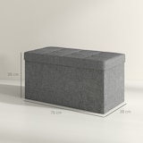 thumbnail of HOMCOM Baú de Armazenamento para Dormitório 84L Puff de Armazenamento Dobrável Estofado em Linho Sintético 76x38x38 cm Cinza Escuro