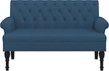 thumbnail of Décoshop26 - Bank mit gepolsterter Rückenlehne und Armlehnen 120 x 62 x 75,5 cm blauer Stoff DEC024640