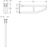 thumbnail of KWC Stützklappgriff, CONTINA, Edelstahl, 100x250x700 mm