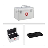 thumbnail of Relaxdays Erste Hilfe Koffer, Verbandskasten Alu mit Tragegurt, leer, Medizinbox für Notfälle, HBT: 19x32x20 cm, silber