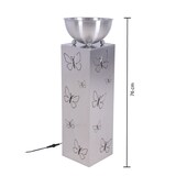 thumbnail of Moderne Pflanzsäule FALINA mit rundem Topf aus gebürstetem Edelstahl