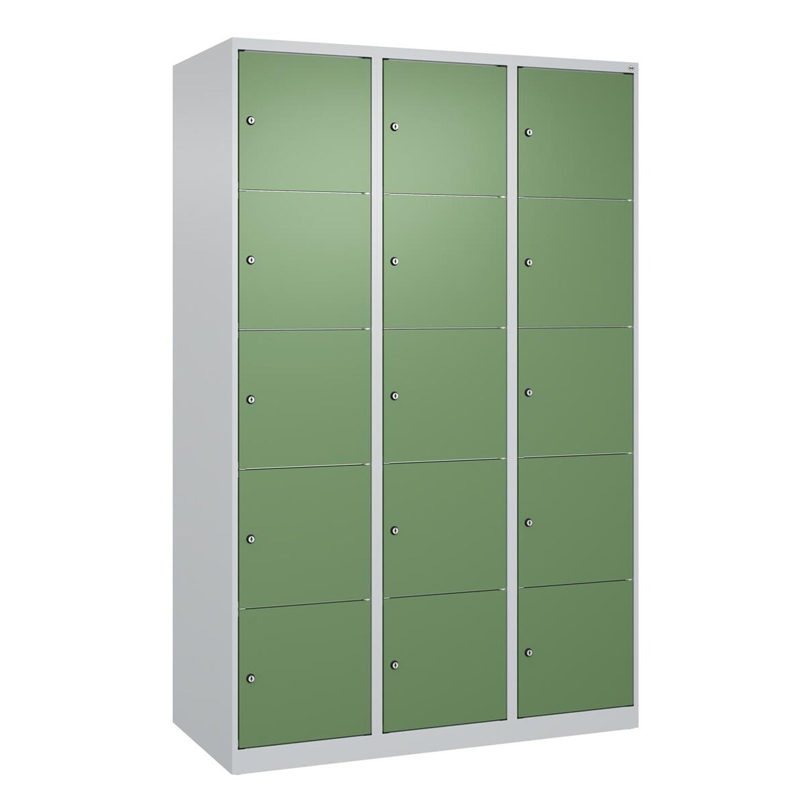 C+P Schließfachschrank Classic PLUS, 3 Abteile, 1850x1200x500mm, 7035/6011