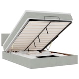 thumbnail of vidaXL Ottoman-Bett mit Matratze & LEDs Hellgrau 140x190 cm Samt
