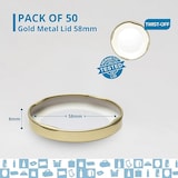 thumbnail of Tappi metallici universali da 58mm - 50 unità: Tappi per barattoli di conserve e marmellata, tappo universale