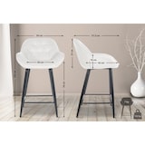 thumbnail of Conjunto de 2 bancos de bar veludo Gibson altura do assento 76 cm branco creme