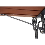 thumbnail of Tuinbank HWC-F98, parkbank houten bank, 2-zits gietijzer hout 125cm 20kg ~ bruin