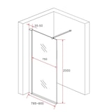 thumbnail of Walk In Dusche Begehbare Duschwand Glas Duschabtrennung Duschtrennwand Glastrennwand Glaswand mit NANO-Beschichtung halbmatt Mittelteil 140cm