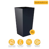 thumbnail of WellHome - Set di 2 vasi quadrati Urbi da 35 litri in antracite con sfera in bosso da 36 cm