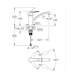 thumbnail of Grohe Start - 324412432 - Robinet De Cuisine - Mitigeur Monocommande évier - Noir Mat - Bec Bas - Rotation 140°