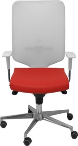 thumbnail of Ossa Silla  y  Respaldo de malla en color blanco y asiento tapizado en similpiel color rojo